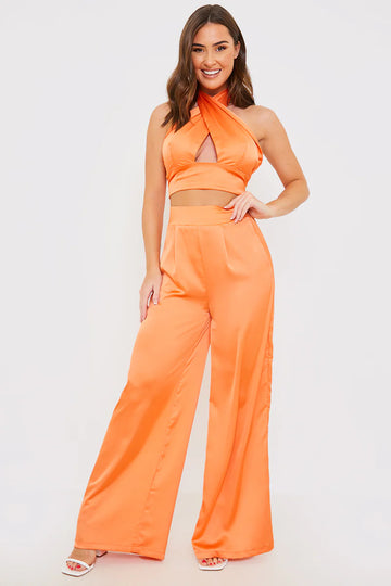High Waisted Wide Leg Trouser